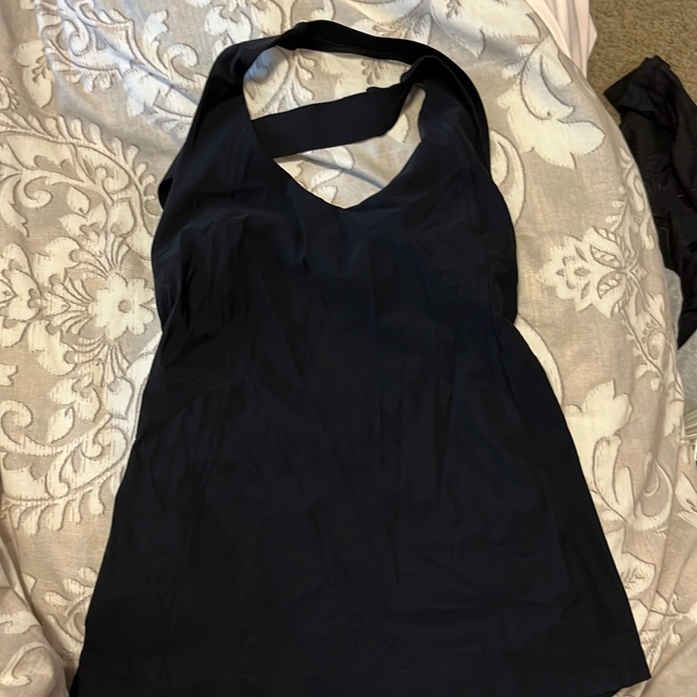 Black cross cross back tank top